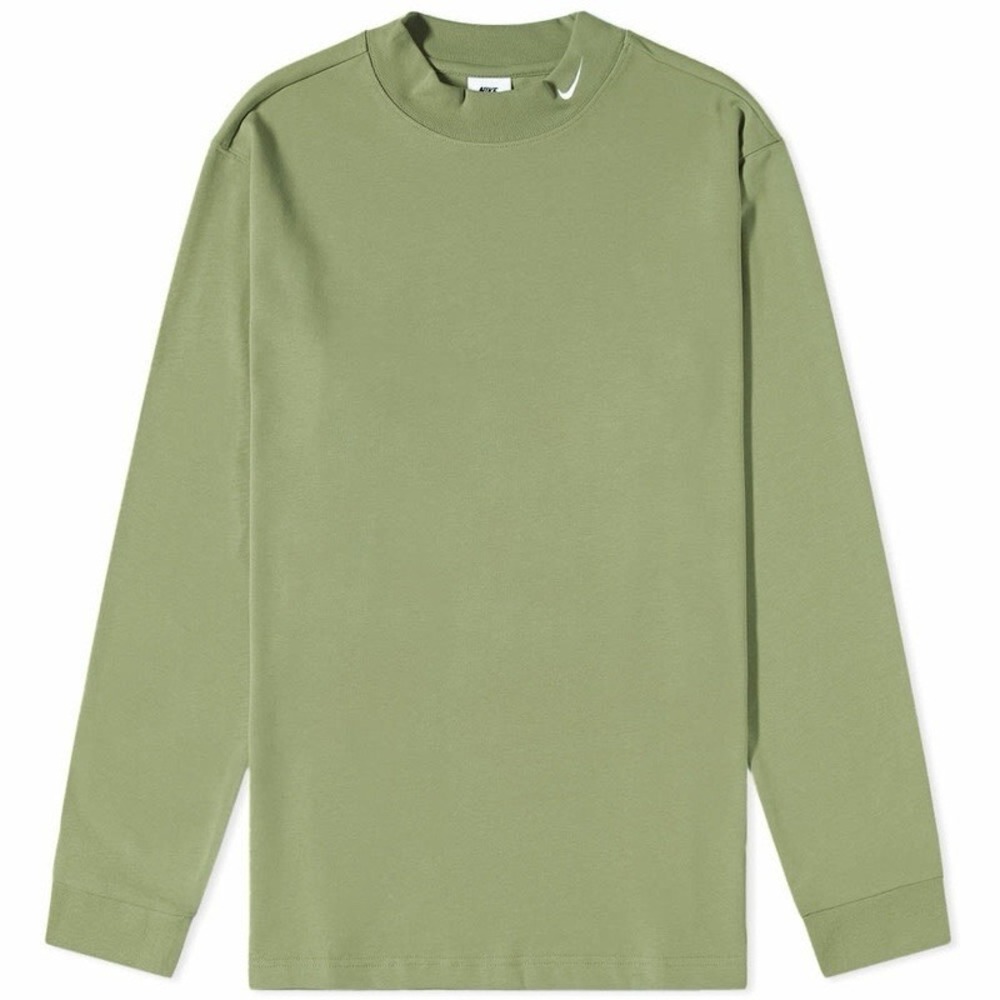 Nike Sportswear Long-Sleeve Mock-Neck Shirt Oil Green DX5868-386 Men's‎ SZ Small